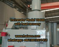 HICLOVER Incinerator Model YD600 with heat recovery 600-800kgs per hour capacity